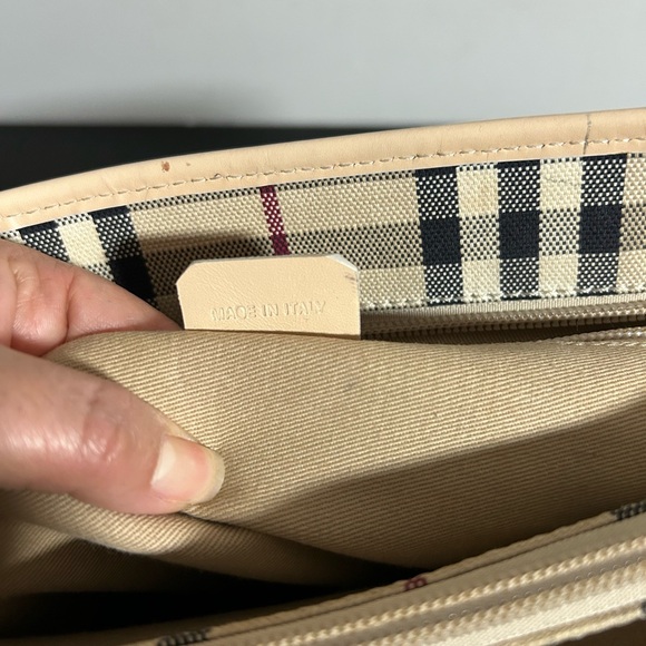 Burberry bag in beige Haymarket canvas and beige leather - Picture 17 of 17